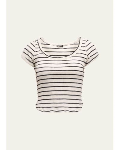 Mother The Itty Bitty Scoop Striped Tee - Multicolor
