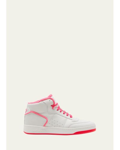Saint Laurent Sl/80 Bicolor Leather High-top Sneakers - Pink