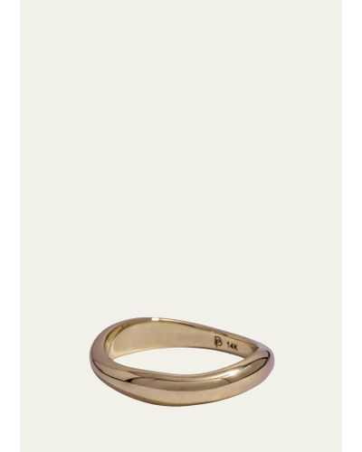 Bleecker and Prince Intensified 14k Yellow Gold Puffy Stacking Band Ring - Natural