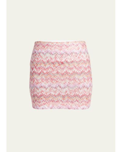 Missoni Multicolor Snake Raschel Mini Skirt - Pink
