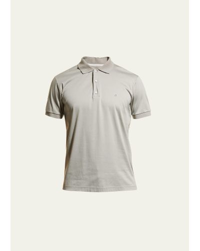 Rag & Bone Interlock Knit Polo Shirt - Gray