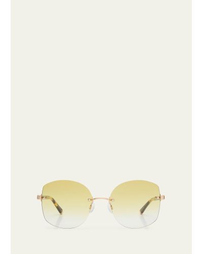 Barton Perreira Gloria Havana Mixed-media Butterfly Sunglasses - Natural