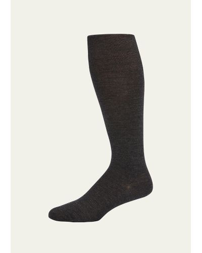 Bresciani Knit Over-calf Socks - Black