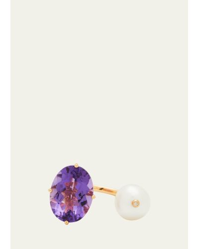 Stefere 18k Rose Gold Purple Ring From Terry Collection - White