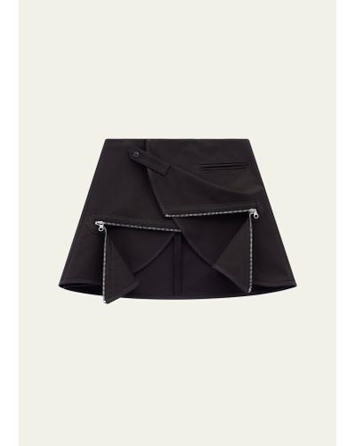 Courreges Layered Zipper Mini Skirt - Black