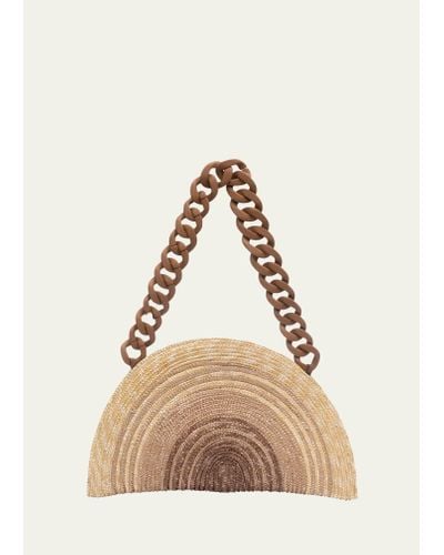 Eugenia Kim Luna Ombre Straw Chain Clutch Bag - Natural