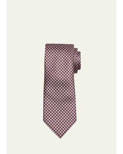 Tom Ford Mulberry Silk Micro-houndstooth Tie - Multicolor