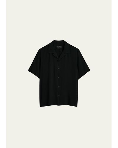Rag & Bone Avery Solid Camp Shirt - Black