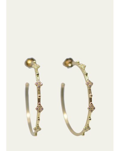 Armenta 18k Yellow Gold Diamond Crivelli Hoop Earrings - Natural