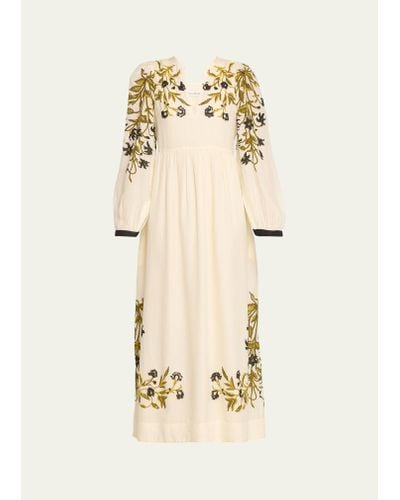 Alix Of Bohemia Winifred Olive Lily Valley Dress - Natural
