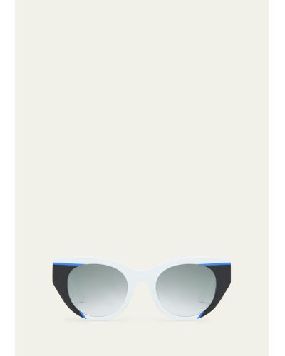Thierry Lasry Murdery 002 Acetate Cat-eye Sunglasses - White