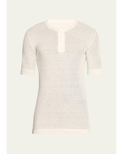 The Row Linen-silk Henley Shirt - Natural