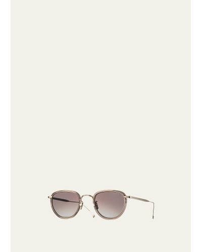 Eyevan 7285 Acetate/metal Round Sunglasses - Natural