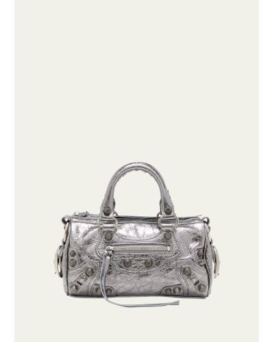 Balenciaga Cagole Mini Crinkled Metallic Duffel Bag - Multicolor