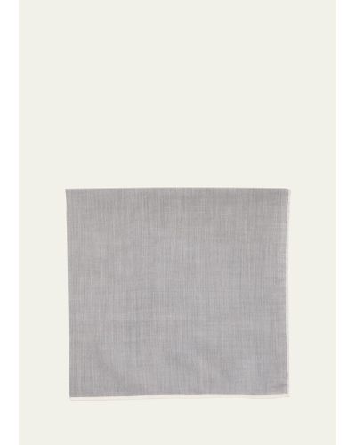 Simonnot Godard Mineral Cotton Pocket Square - Gray