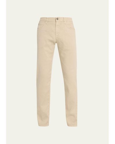Loro Piana Quarona Linen-cotton 5-pocket Pants - Natural