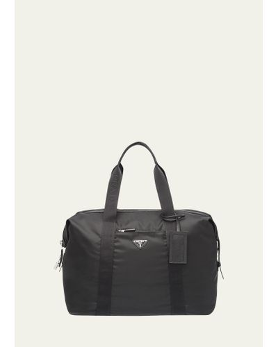 Prada Nylon & Saffiano Duffel Bag - Black