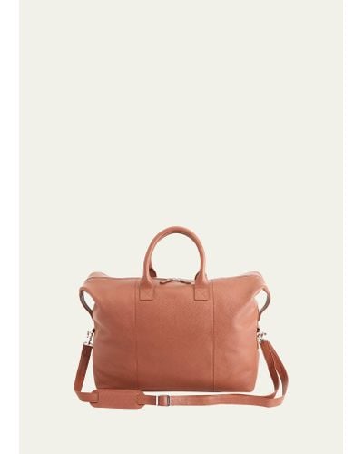 ROYCE New York Personalized Medium Executive Leather Duffel Bag - Pink