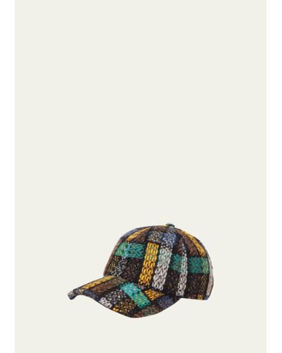 Bergdorf Goodman Plaid-print Wool Baseball Cap - Multicolor