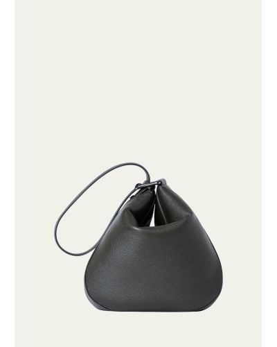Akris Anna Medium Leather Hobo Bag - Black