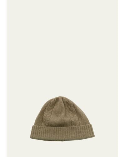 Bergdorf Goodman Cable-knit Beanie Hat - Natural
