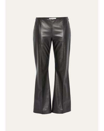 The Row Beck Flared Leather Pants - Gray