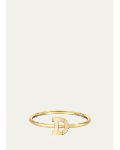 Zoe Lev 14k Yellow Gold Initial A Ring - Natural