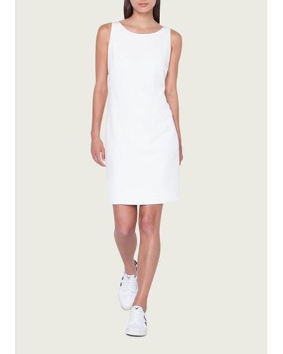 Akris Silk Crepe Shift Dress - White