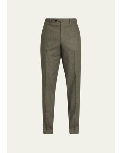 Cesare Attolini Wool-mohair Twill Pants - Green