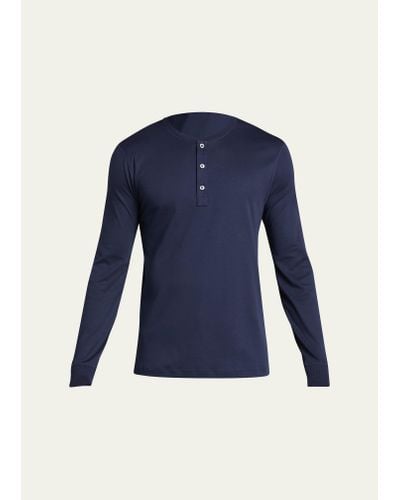 Ralph Lauren Purple Label Long-sleeve Henley Shirt - Blue