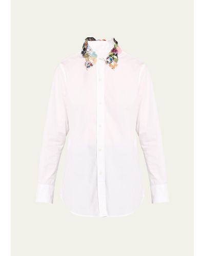 Libertine Button Town Embellished-collar New Classic Shirt - Natural