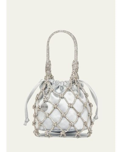 Judith Leiber Sparkle Crystal Net Top-handle Bag - White