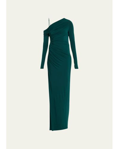 Jason Wu Cold-shoulder Ruched Jersey Dress - Green