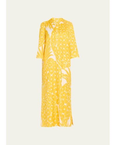 Eres Sucree Pineapple-print Maxi Dress Coverup - Yellow