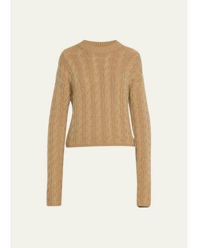 Vince Wool-cashmere Twisted Cable-knit Sweater - Natural