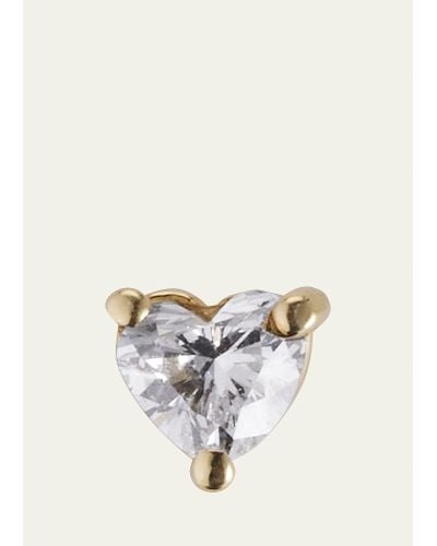 Jennifer Meyer Heart-cut Diamond Stud Earring - White