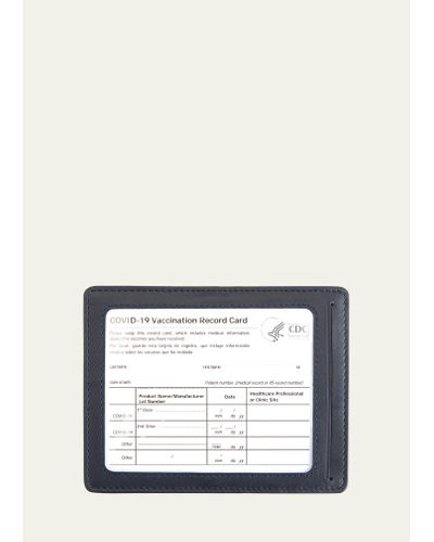 ROYCE New York Personalized Leather Vaccine Card Holder - White