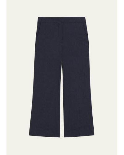 Theory Terena Cropped Wide-leg Pants - Blue