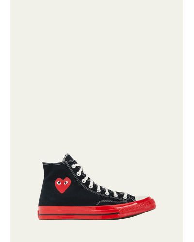 COMME DES GARÇONS PLAY X Converse Red Sole Canvas High-top Sneakers - White