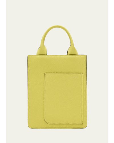 Valextra Mini Boxy Leather Top-handle Bag - Yellow