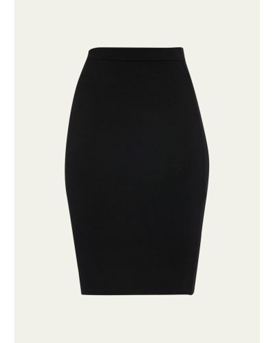 Saint Laurent Wool Pencil Skirt - Black