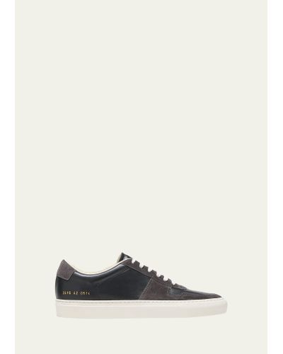 Common Projects Bball Duo Napa And Suede Low-top Sneakers - White