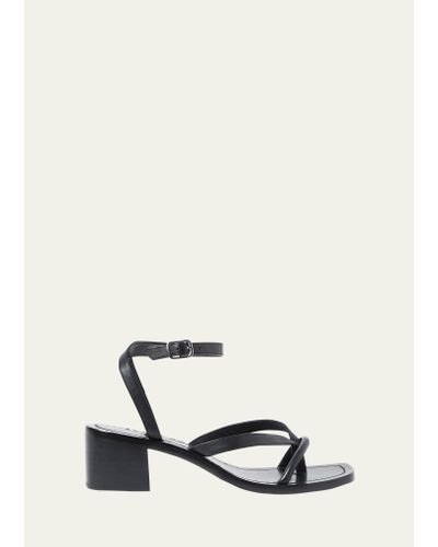 Loeffler Randall Eloise Leather Thong Ankle-strap Sandals - White
