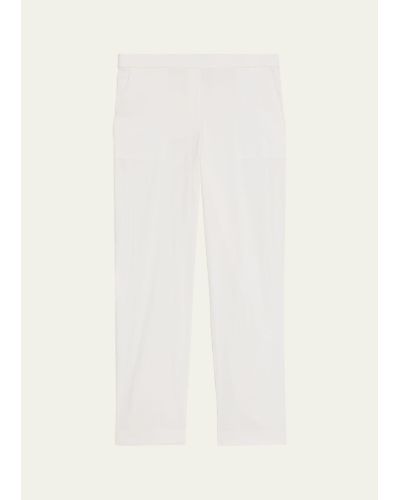 Theory Treeca Cropped Slim Pull-on Pants - Natural