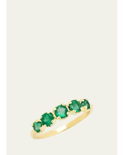 Jennifer Meyer 18k Graduated Emerald Ring - Green