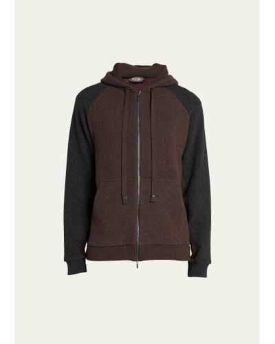 Loro Piana Exclusive Hooded Full-zip Sweater - Brown