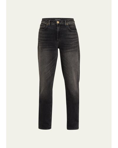 Monfrere Deniro Dark Wash Straight-fit Jeans - Black