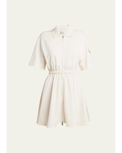 Moncler Fit-and-flare Mini Shirtdress - Natural
