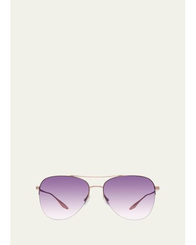 Barton Perreira Chevalier Titanium Aviator Sunglasses - Purple