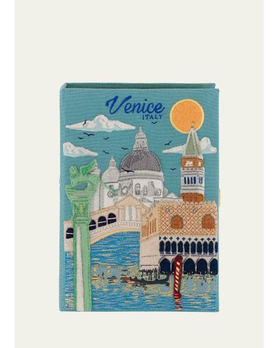 Olympia Le-Tan Venice Italy Book Clutch Bag - Blue